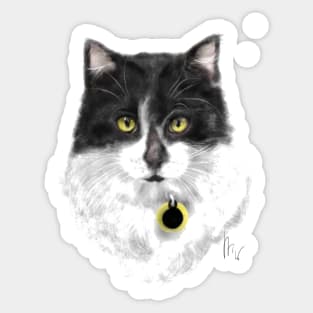 Black and white kittie cat Sticker